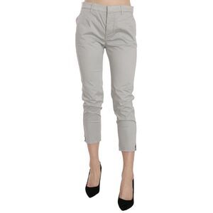 Jucca High Waist Cotton Skinny Cropped Trousers Pants Women Gray Jeans & Pants